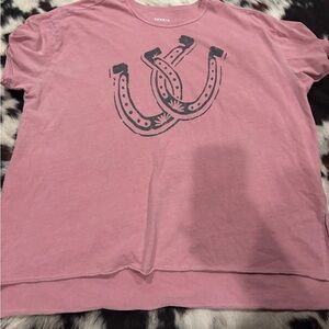 Torrid Pink T-Shirt with Horseshoe Graphic